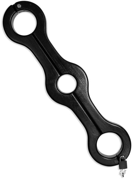 Black Label Genitalhandschellen aus Holz