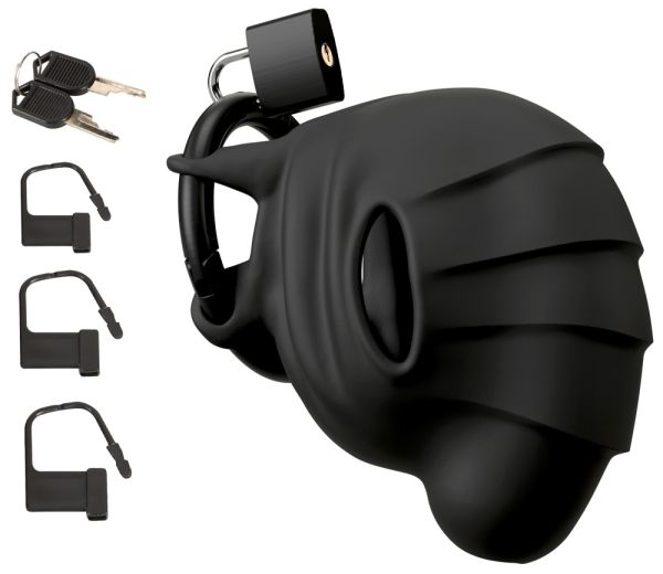 Cock & Ball Cage Silikon – abschließbarer Keuschheitskäfig Black Velvets