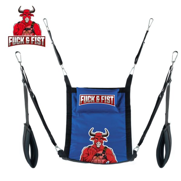 Fuck & Fist Rechteckiger Stoff Sling Liebesschaukel Blau