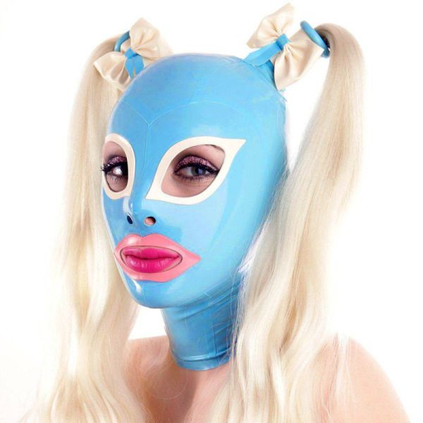 LateXcite Dollytails Latexmaske Blau 2