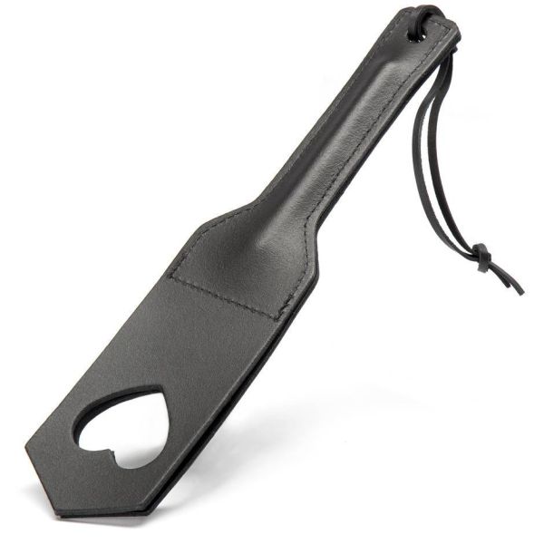 Black Label Lederpaddel mit Herzausschnitt