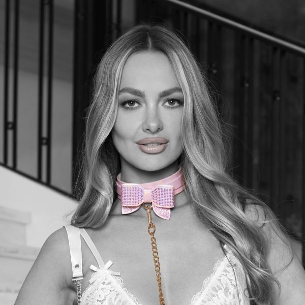 Ouch! Paris Collection Halsband mit Leine in Pink 1