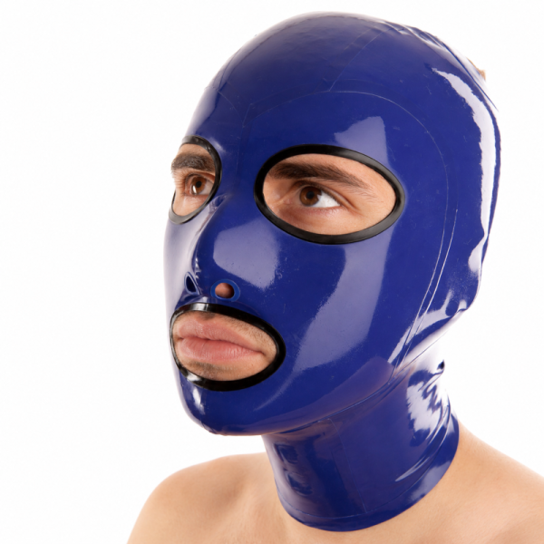 LateXcite Latex-Haube Outline Blau-Schwarz