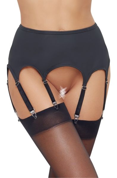 Cottelli Lingerie breiter Strapsgurt im Mattlook in Schwarz 1