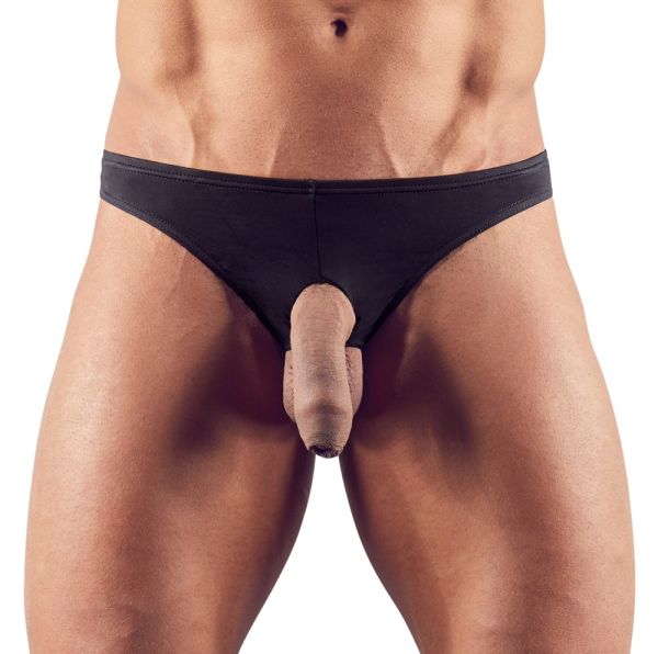 Svenjoyment Riostring mit Öffnungen für Penis und Hoden in Schwarz 1