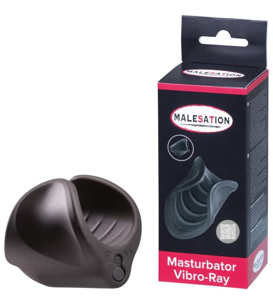 Malesation Vibro Ray Masturbator mit herausnehmbarem Vibrationsbullet in Schwarz 1