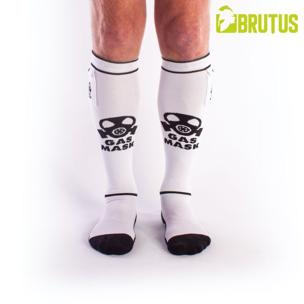 Brutus Gas Mask Party Socks mit Taschen Weiß/Schwarz