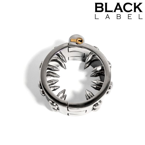 Black Label Spiked Ballstretcher mit Stealth Lock Silber