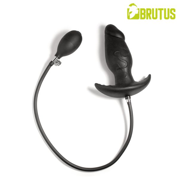 BRUTUS Dildo Plug L aufblasbarer Analplug mit magnetischem Inflator Schwarz