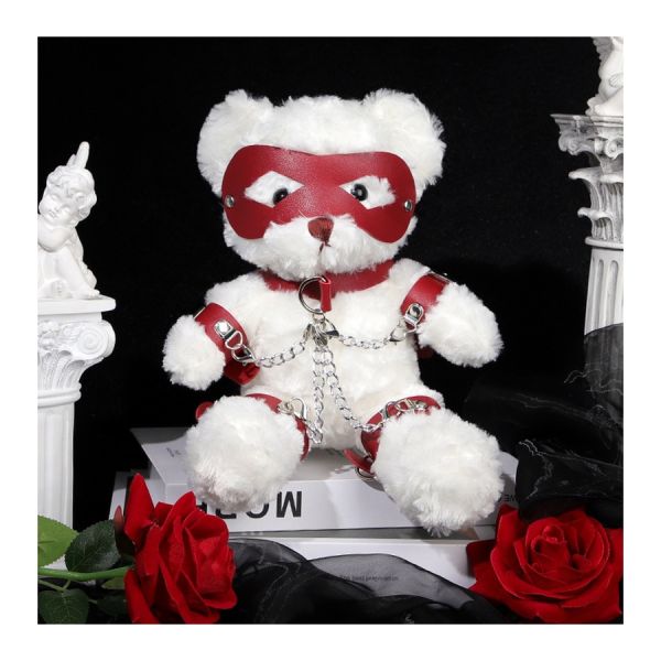 BDSMAster Teddybär Plüsch Teddy Bear Bondage 31cm Weiß
