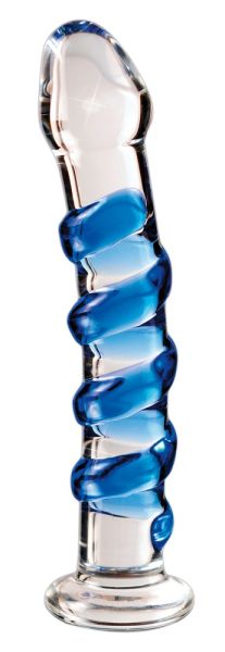 Icicles No. 5 Glasdildo Transparent/Blau
