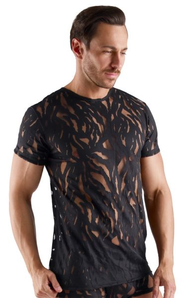 Svenjoyment Shirt mit Ausbrennermuster in Schwarz 1