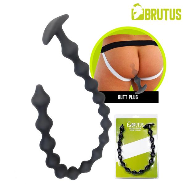 Brutus Beaded Chain Silicone Ass Balls Schwarz Analkette