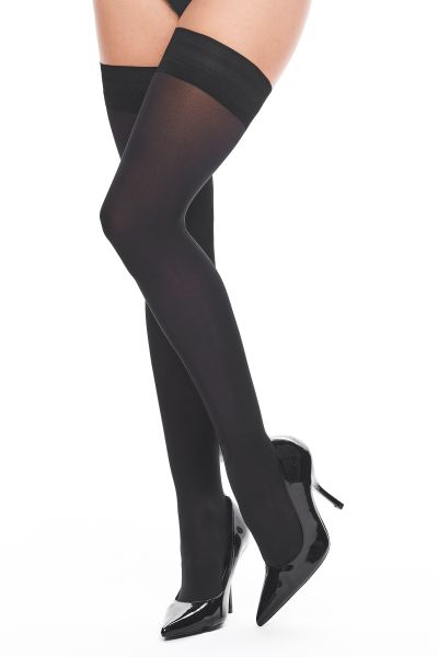 Kotek H025 halterlose Strümpfe halbtransparent mit glattem Bund in Schwarz 3