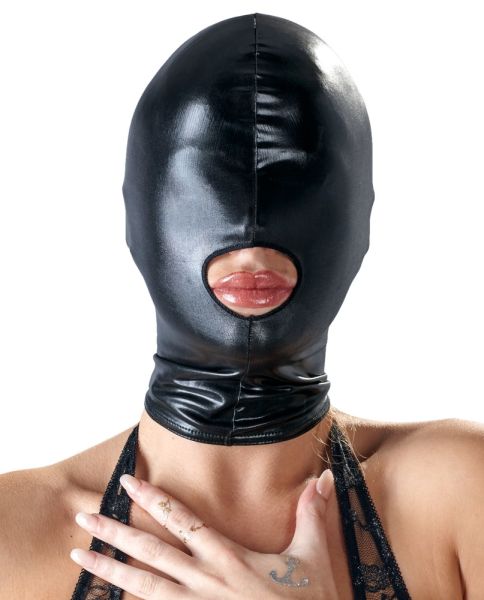 Bad Kitty Kopfmaske im Wetlook mit Mundöffnung 1