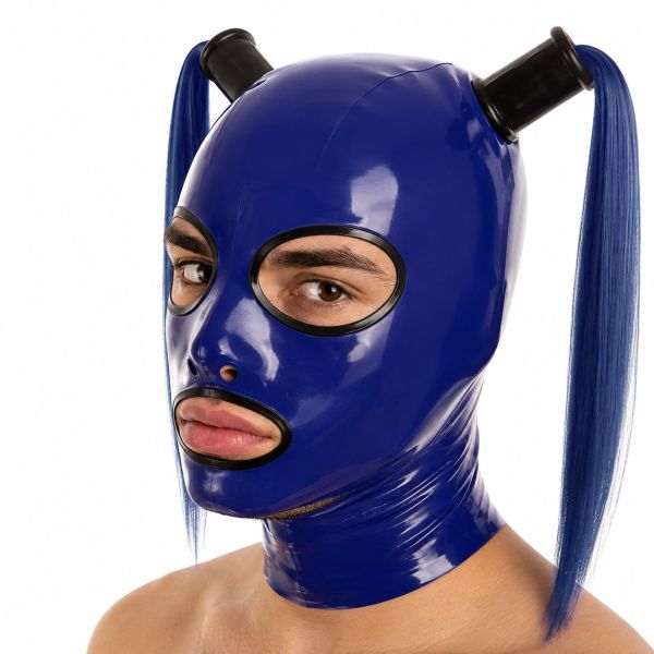 LateXcite Outails Latexhaube Blau 1