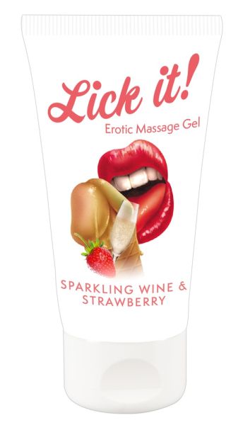 Lick it Erotic Massage Gel Strawberry Sekt