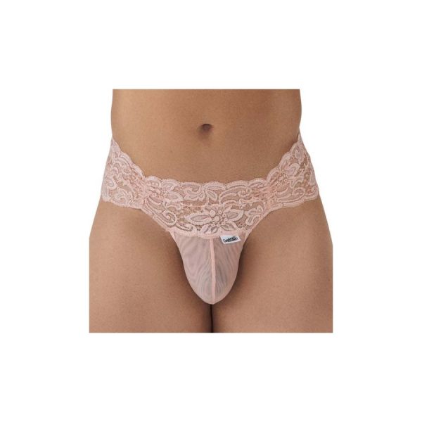 CandyMan Spitzen-String mit Schnürung UZZA Rosa