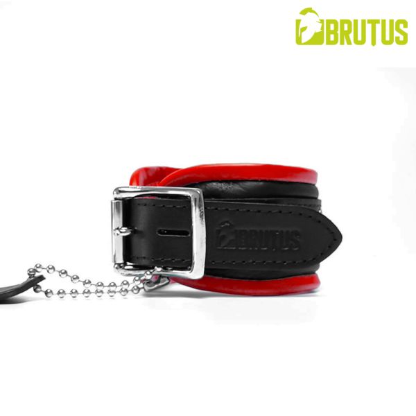 Brutus Fußfesseln Leather Collection in Schwarz und Rot 1