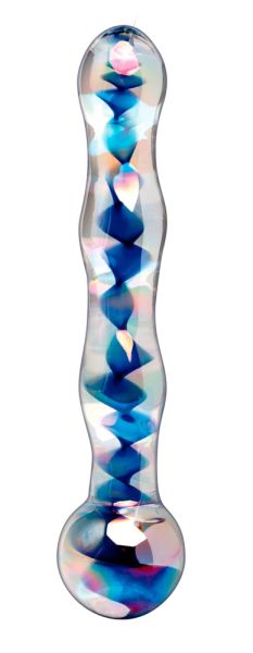 Icicles No. 8 Glasdildo Transparent/Blau