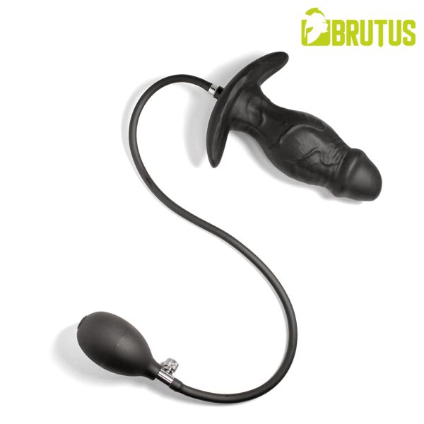 BRUTUS Dildo Plug S aufblasbarer Analplug mit magnetischem Inflator Schwarz