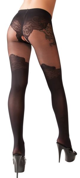Cottelli Legwear Strumpfhose ouvert overknees-look
