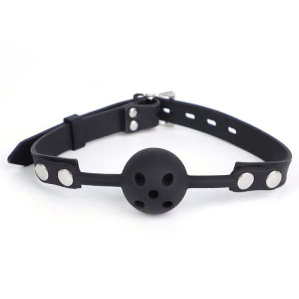 BDSMaster Breathfive Lochballknebel 40 mm in Schwarz 1