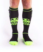 BRUTUS GAS MASK Party Socks w. Pockets Black / Neon Yellow BRUTUS GAS MASK Party Socks w. Pockets Black / Neon Yellow