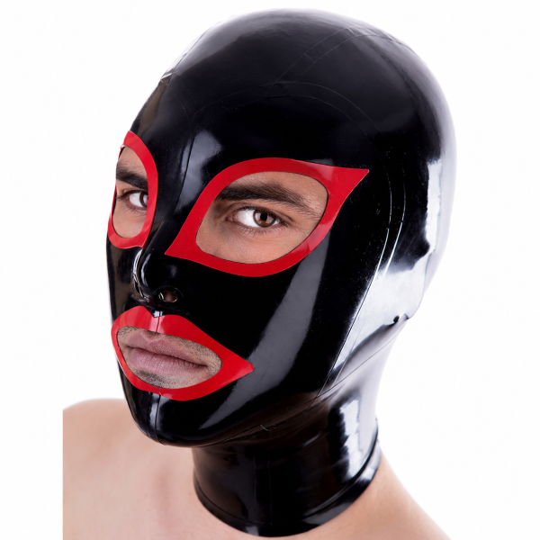 LateXcite Catseyes Latexmaske Schwarz und Rot 1