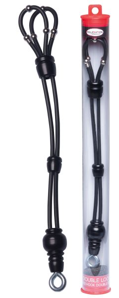 Malesation Double Loop Hook Double Penisschlaufe und Hodenschlaufe mit Öse in Schwarz 1