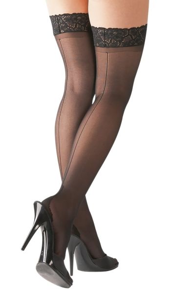 Cottelli Legwear haltlose Strümpfe mit Naht und Hochferse