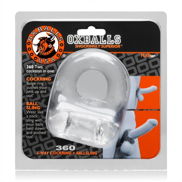 Oxballs 360 Cock Ring And Ball Sling clear Penis und Hodenring