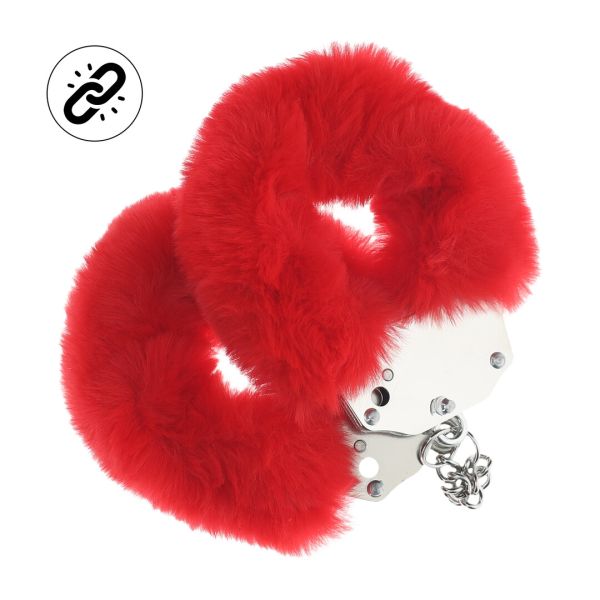 Ouch! Heavy Duty Fluffy Handschellen in Rot 1
