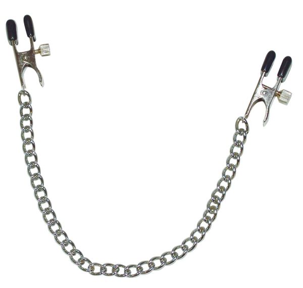 Fetish Collection Nippelklammern mit Metallkette Silber