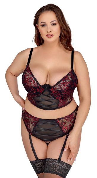 Cottelli CURVES Set aus Longline-BH und Straps-Slip