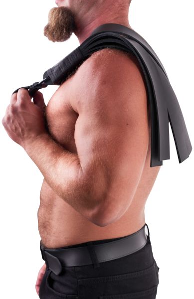 Saxos Slapper Peitsche mit acht Riemen in Schwarz 4