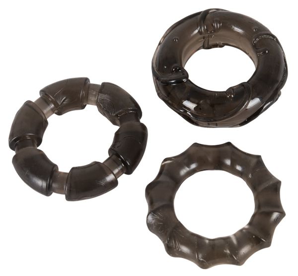 You2Toys Stretchy Cockrings Penisring Trio in Schwarz und Rauch 1
