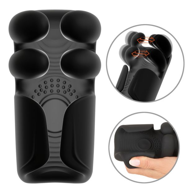 Rebel Pulsating & Vibrating Masturbator With Opening & Closing Arms Schwarz