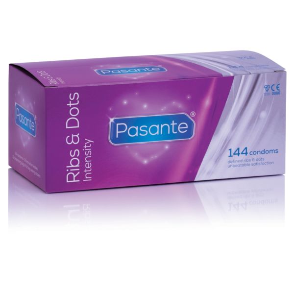 Pasante Ribs & Dots Kondome transparent 144 Stück