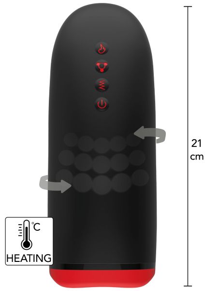 Hidden Desire Fusion X Beaded Tongue automatischer Masturbator in Schwarz 1