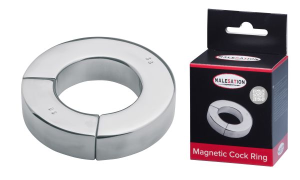 Malesation Magnetic Cock Ring Penisring mit Magnetverschluss in Silber 1