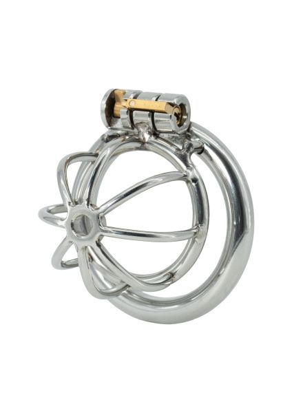 Hidden Desire Extreme Chastity Harness Peniskäfig extra kurz in Silber 2