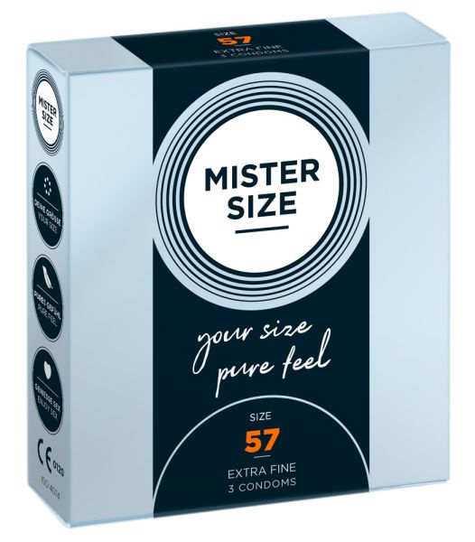 Mister Size pure feel 57 mm Kondome transparent
