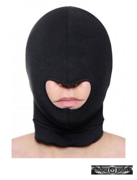 Mask in black with open mouth area