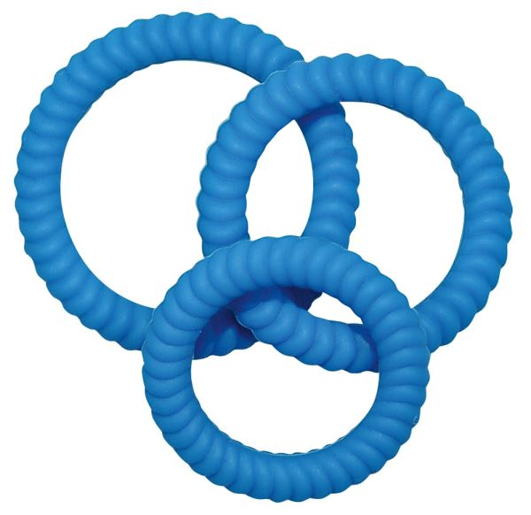 You2Toys Lust 3 Penisringe mit Rillen in Blau 1