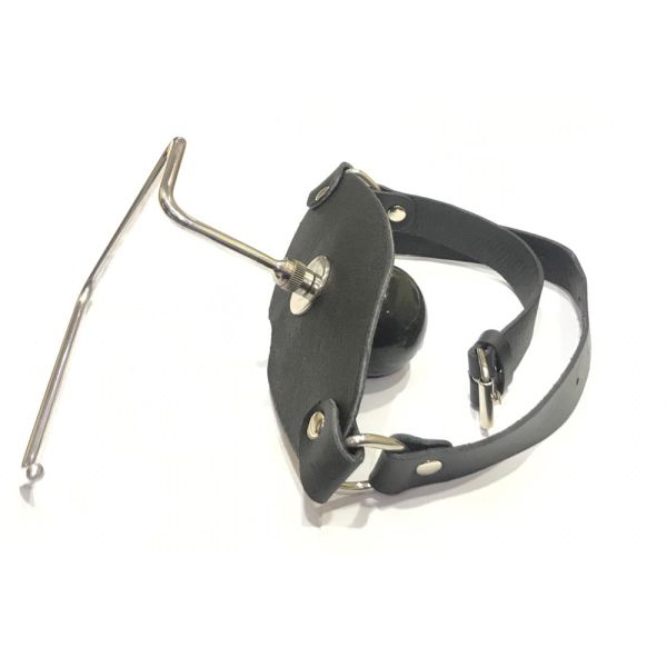 Black Label Der Holder Ballknebel aus Leder und Silikon