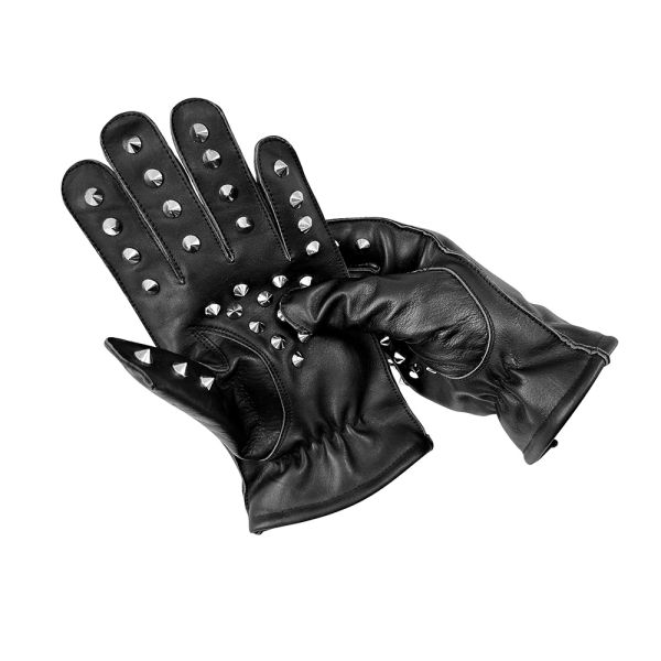 Black Label Ringe Spanking-Handschuhe mit Nieten
