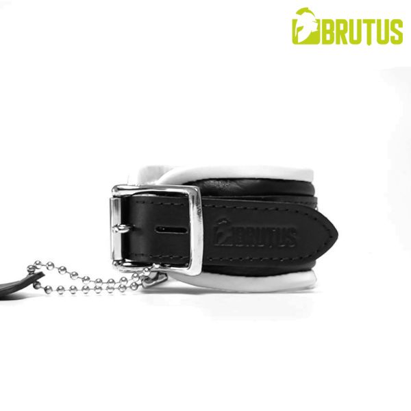 Brutus Leather Ankle Restraints Schwarz/Weiß Fußfesseln