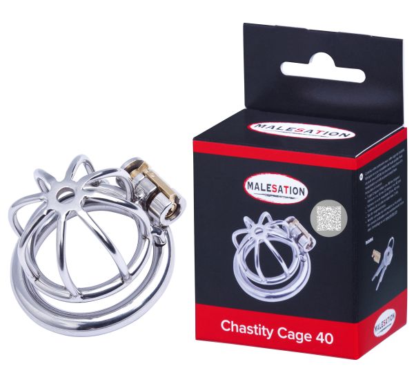 Malesation Chastity Cage Peniskäfig mit Schloss in Silber 1