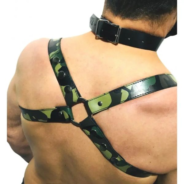 THE RED – Leder Harness CAMO – CHROME Cross